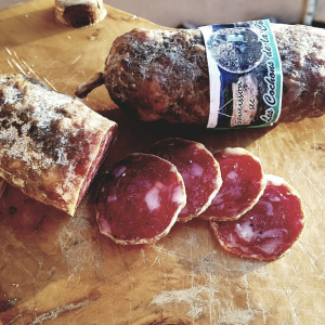 Saucisson de montagne porc bio élevé en plein air
