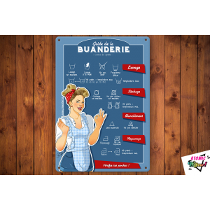 Plaque métal - guide de la buanderie