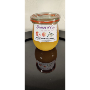 Pêche blanche et fleurs de jasmin