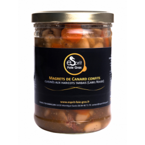 Magrets de canard confits cuisinés aux haricots tarbais (label rouge) 750 g