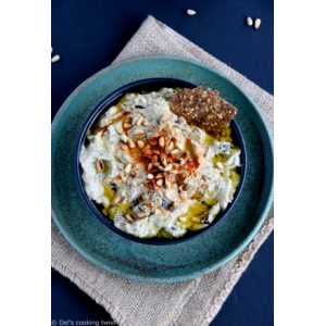 Baba ganoush aux pignons de pin torréfiés