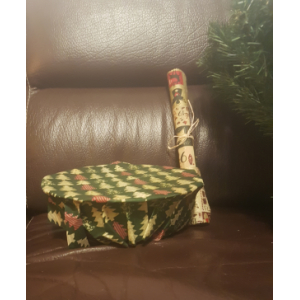 Lot de 2 bee wrap au couleurs des fêtes ou emballage des abeilles