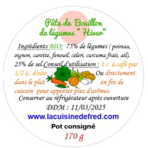Pâte de bouillon de légumes