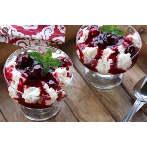 Riz à l'amande - sauce aux griottes