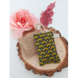 Eponge en toile de jute noire et or