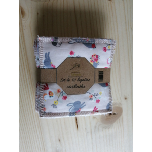 Lot 10 lingettes lapin