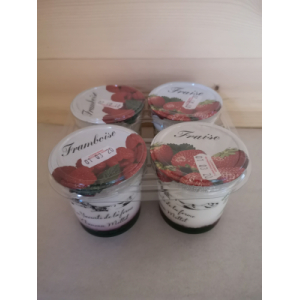Yaourt 2 framboises, 2 fraises