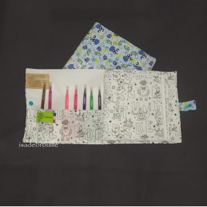 Livre à colorier lavable cocinelles bleu