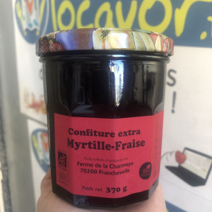 Confiture extra myrtille-fraise bio