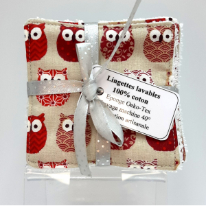 10 lingettes lavables éponge de coton