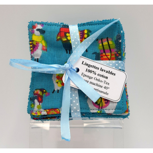 10 lingettes lavables éponge de coton