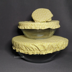 Couvre plat reutilisable  geometrie doré