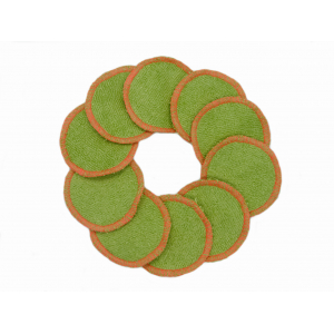 Lingettes rondes bambou vertes