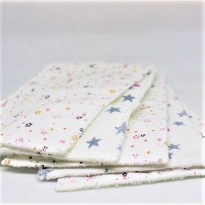 Lingettes lavables étoiles roses