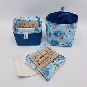 Lingettes/panier imperméable bleu