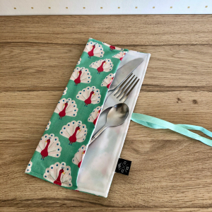 Pochette à couverts - paon