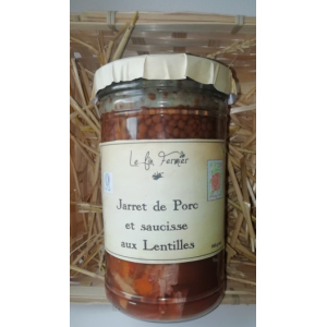 Jarret de porc aux lentilles