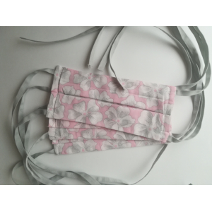 Masque lavable fleurs rose