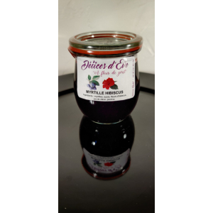 Myrtille et fleurs d'hibiscus