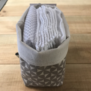 Panière + 14 lingettes taupe