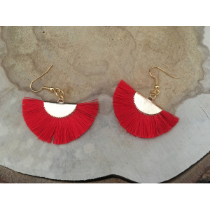 Boucles plumeau rouge