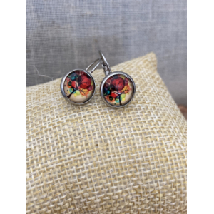 Boucles dormeuses arbre coloré