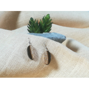 Boucles d'oreilles en bois de cytise ovale