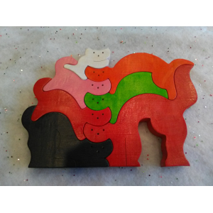 Puzzle chats empilés