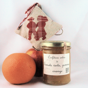 Tomate verte , pomme et orange