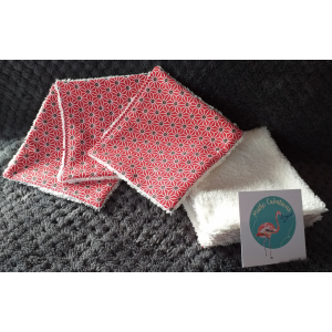 Lingettes lavables 'étoiles rouges'