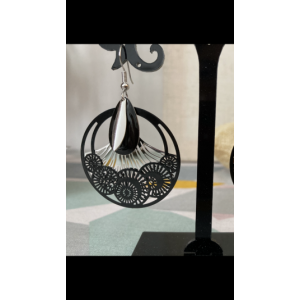 Créoles noires et argentées