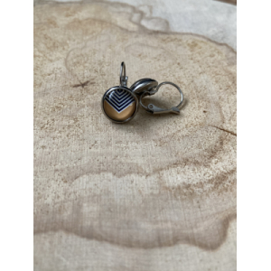 Boucles dormeuses moutarde et noires