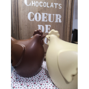 Paques grosse poule chocolat noir