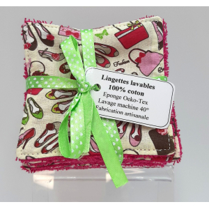 10 lingettes lavables éponge de coton