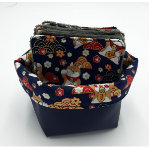 10 lingettes lavables bambou + panière