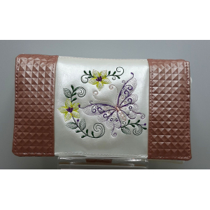 Grand portefeuille brodé simili cuir