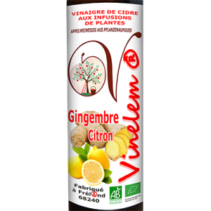 Vinaigre de cidre gingembre citron 500 ml