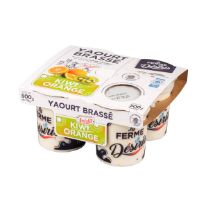 Yaourts brassés orange-kiwi
