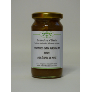 Confiture extra bio poire aux éclats de noix