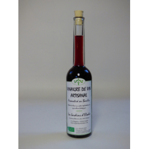 Vinaigre de vin rouge aromatisé au basilic