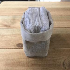 Panière + 14 lingettes lin uni