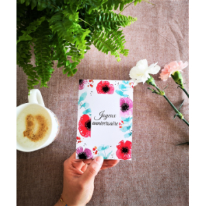 Carte aquarelle(+enveloppe)anniversaire fleur