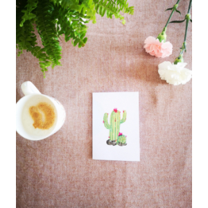 Carte aquarelle (+enveloppe) cactus