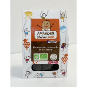 Etui 130g d'amandes au chocolat noir bio