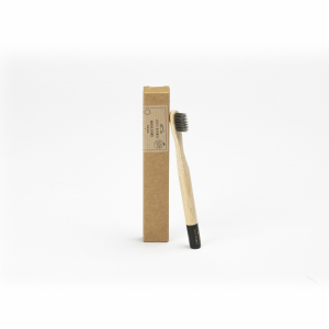 Brosse à dent kids noire souple en bambou