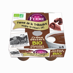 Crème dessert chocolat fermière et bio 4x100g