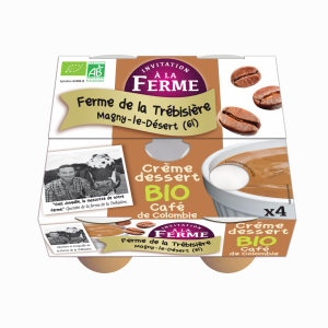 Crème dessert café fermière et bio 4x100g