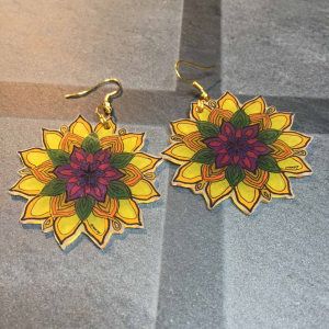 Boucles d'oreilles mandalas tournesols