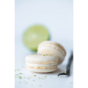 Macaron vanille zestes citron vert x3