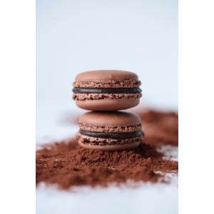 Macaron chocolat noir de côte d'ivoire x6